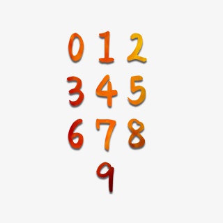 红色手绘数字