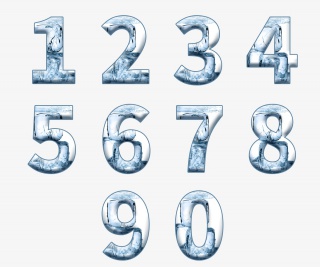 冰块阿拉伯数字艺术字