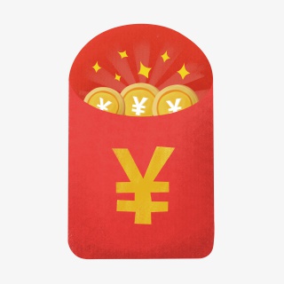 促销红包金钱插画