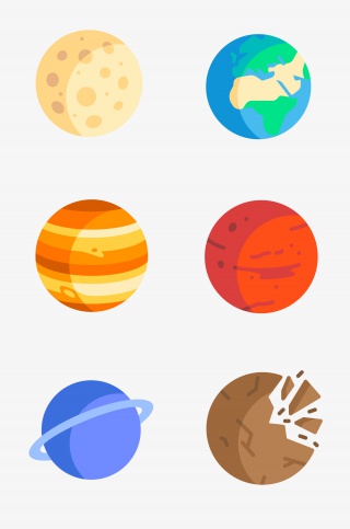 各种宇宙星球插画图标