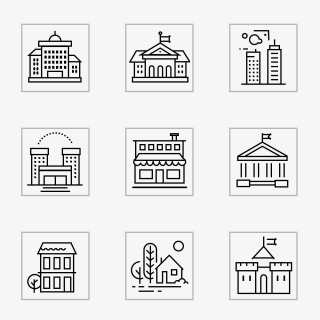 城市建筑高楼大厦图标
