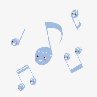 漂浮音符拟人点缀装饰