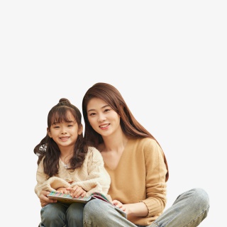 温馨母女读书