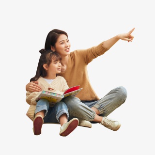 温馨母女读书