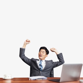 商务男性办公室打哈欠