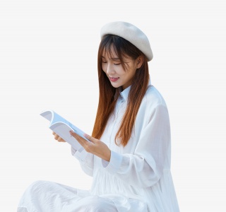 文艺美女户外写生