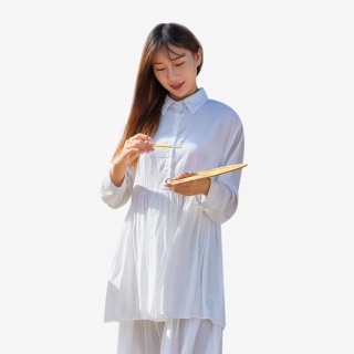 文艺清新美女油画写生