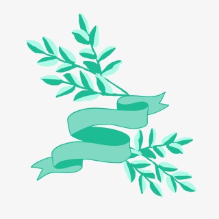 植物树叶彩带png免抠