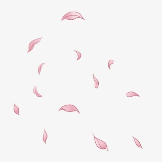 手绘粉色花瓣卡通素材