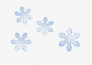 浅蓝色雪花冰晶元素
