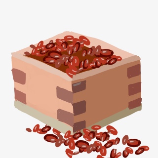 养生红豆卡通插画