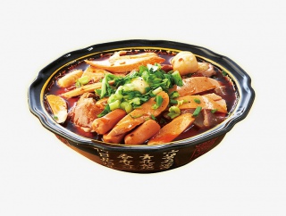免抠复古碗里的海鲜麻辣烫