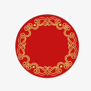 圆形花纹边框插画