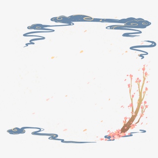 古风桃枝边框