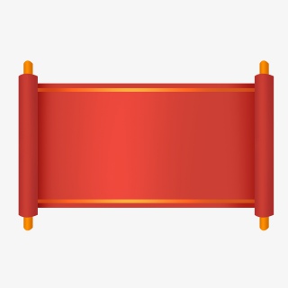 中国风古代红色大气卷轴