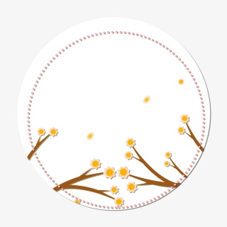 简约春天樱花边框元素设计