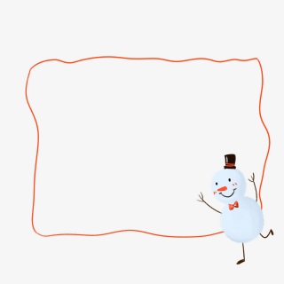 新年红色雪人边框