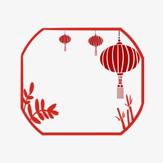 红色中国风圆形边框