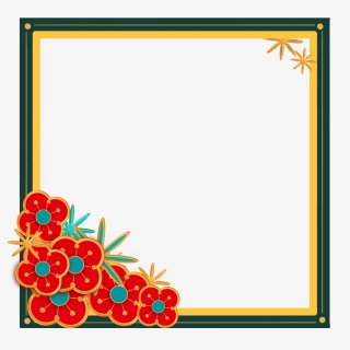 新年元旦节日红花绿色框图复古国潮
