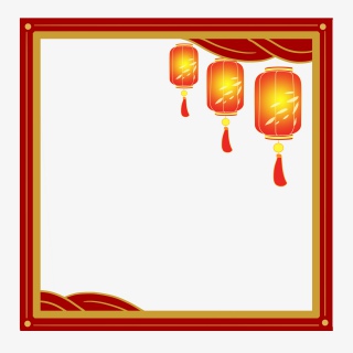 新年过节红色灯笼国潮复古框过年
