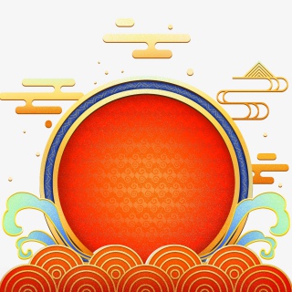 手绘传统中国风新年祥云花纹装饰边框