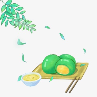 清明节+清新+手绘+美食