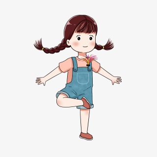 六一儿童节踢毽子的小女孩