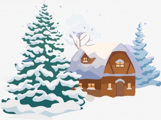 积雪的房屋
