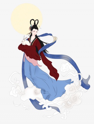 中秋节嫦娥奔月主题插画