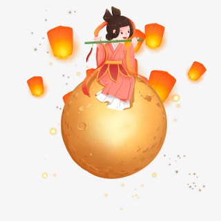 月亮上吹笛子的嫦娥