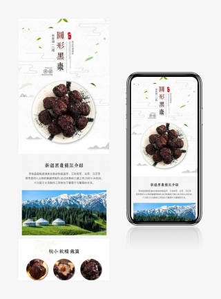 中国风新中式食品茶饮枣子详情页