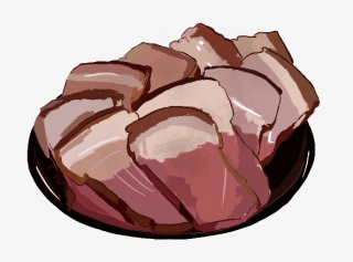 卡通手绘插画腊肉