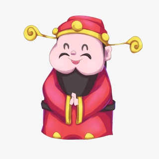 恭喜发财财神爷插画