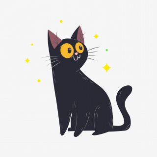 矢量手绘卡通猫咪
