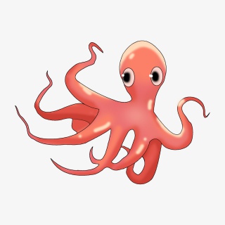 手绘卡通海鲜海洋生物章鱼