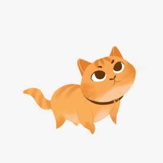 卡通动物手绘橘猫插画小素材