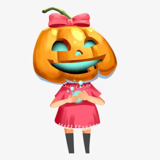 彩色魔法万圣节南瓜插画