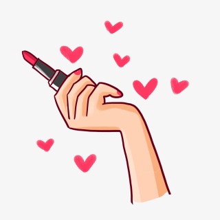妇女节手拿口红PNG免抠素材