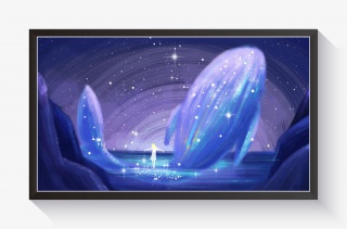 治愈系鲸鱼插画背景