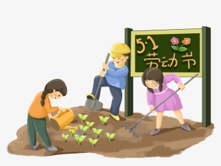 五一劳动节学农学生校园光荣勤劳