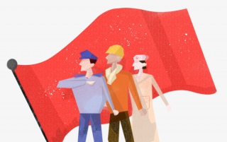 手绘五一劳动节复古劳动人民