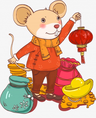 手绘老鼠新年元素