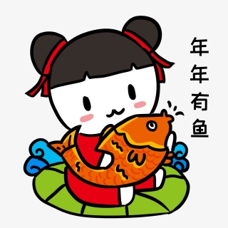 小女孩手里抱锦鲤