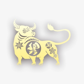 金色复古元旦快乐元旦节福气生肖牛