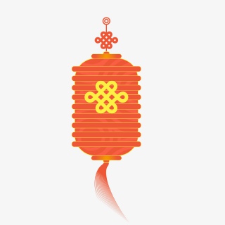 矢量线性中国结红灯笼新年免抠元素