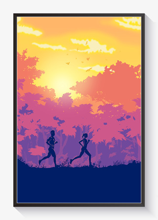 夕阳下奔跑