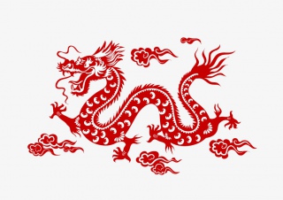 剪纸龙飞在天