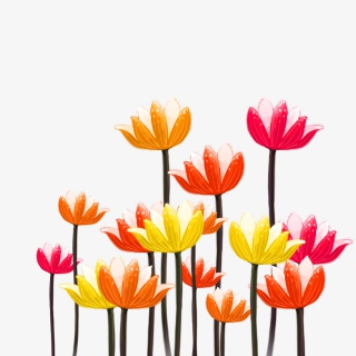 国潮中国风植物莲花花朵卡通元素