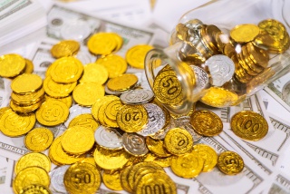 倒出的金币大量金币银币