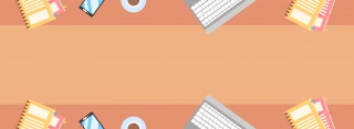 简约商务桌面橙色电商banner